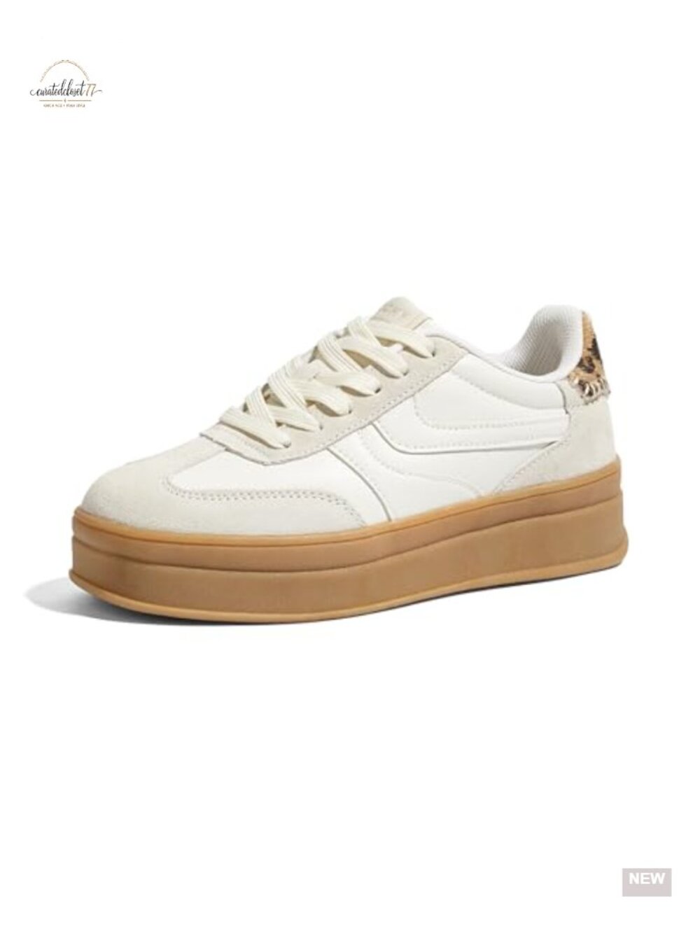 Platform Gum Sole Sneakers Cow Suede Faux Leather Memory Foam